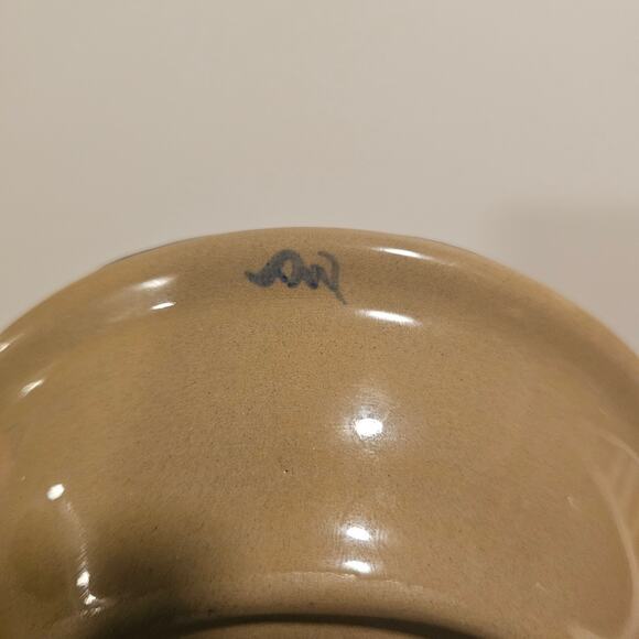 Ceramic Hartstone Pottery Apple Baker Ring Holder‎ Dish Blue and Tan - Picture 6 of 9